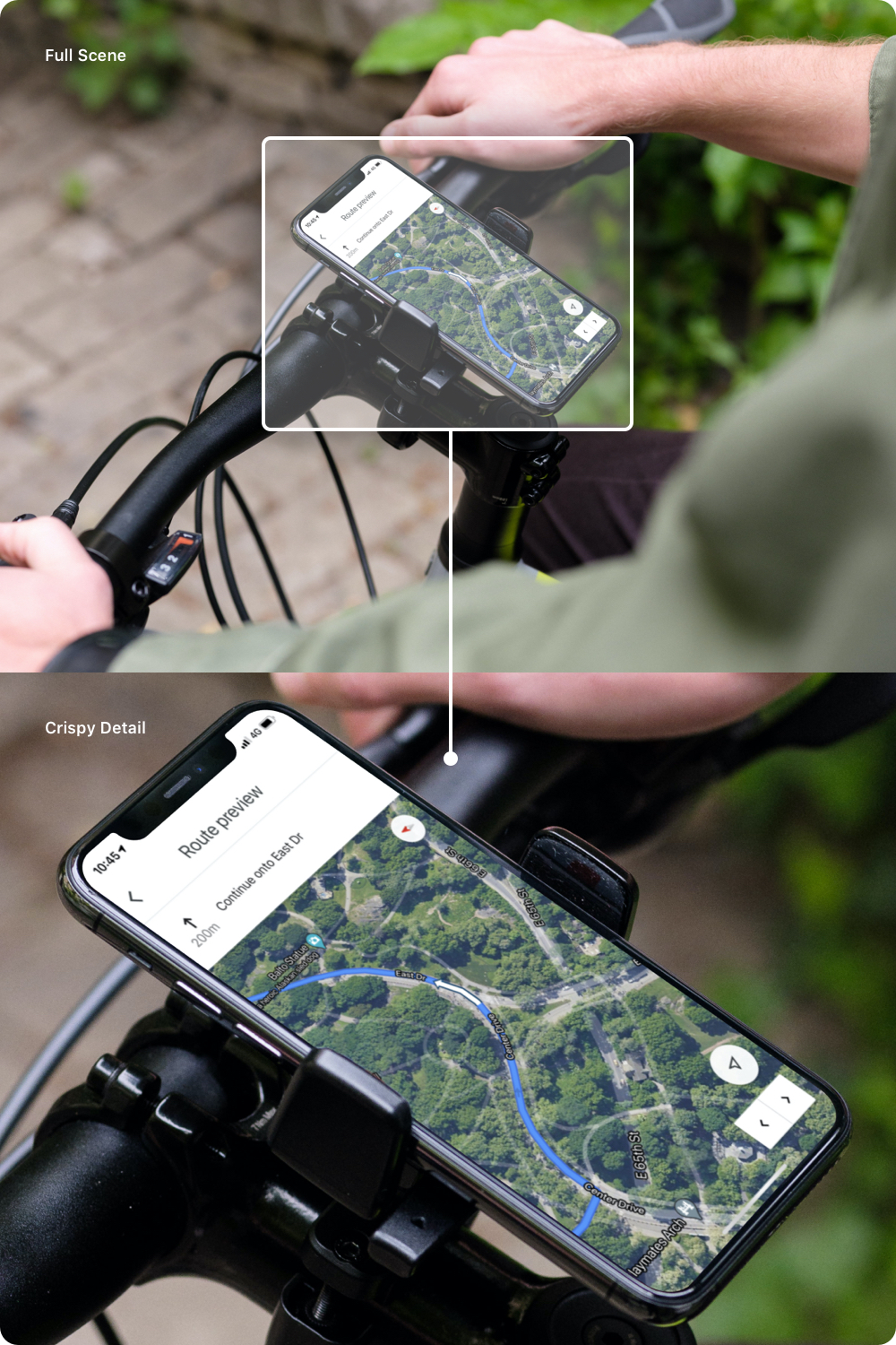 Bike mockups with iPhone 11 and Samsung S20 - Mockuuups Studio