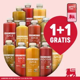 1+1 gratis op al onze sappen en smoothies! 🥤