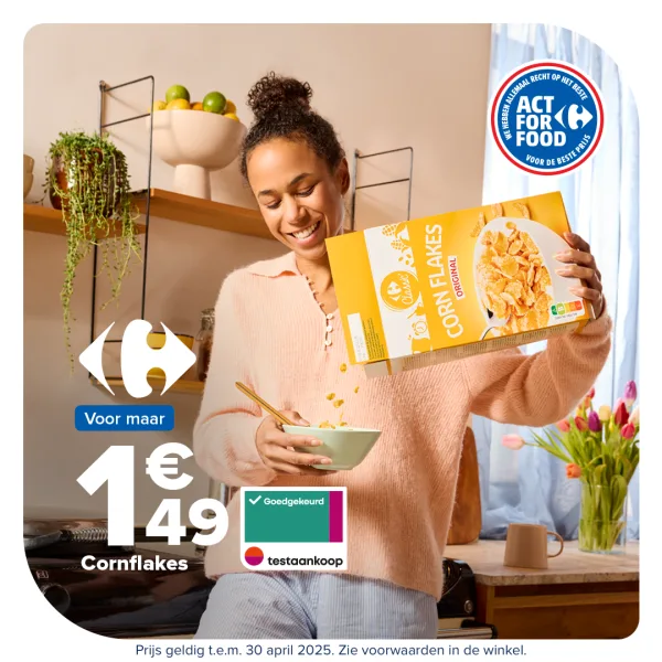 Knapperige cornflakes van Carrefour !