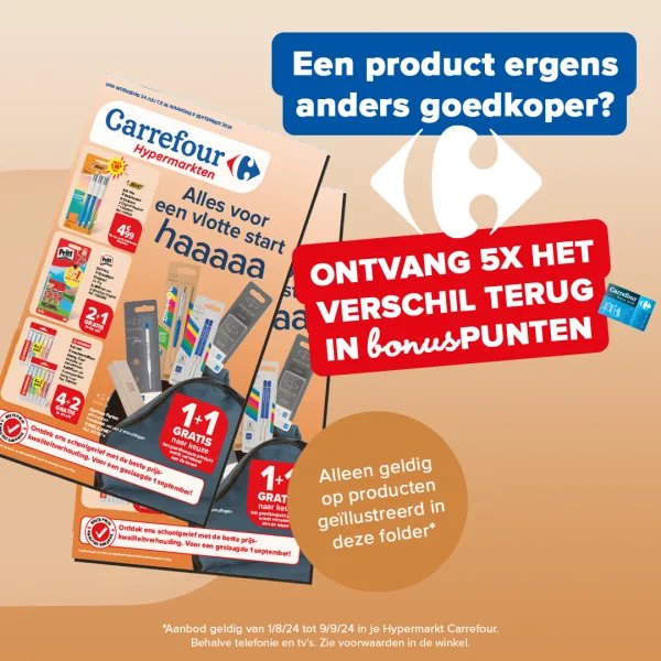 5 keer het verschil terug in Bonuspunten