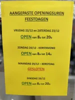 ONZE AANGEPASTE OPENINGSUREN VOOR KERST 🤩