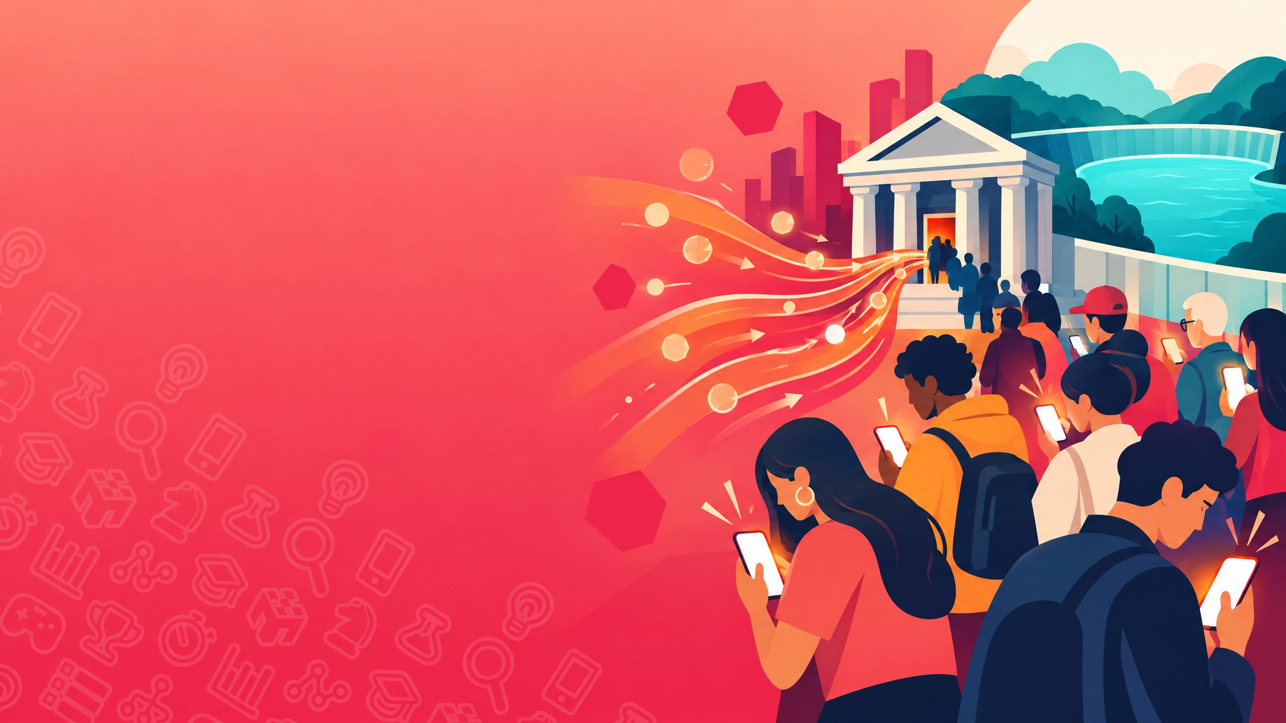 Editorial illustration of depositors reacting to a digital bank run