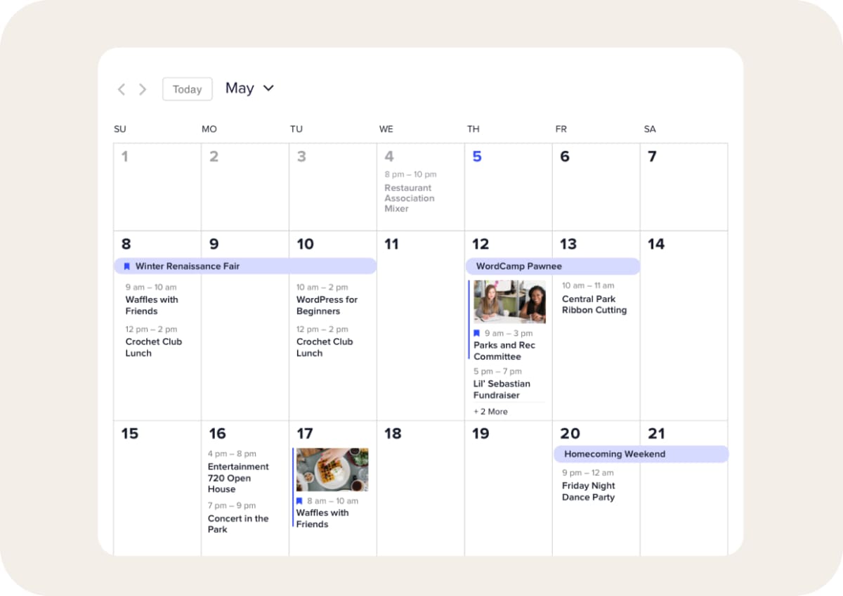 The Events Calendar – WordPress plugin