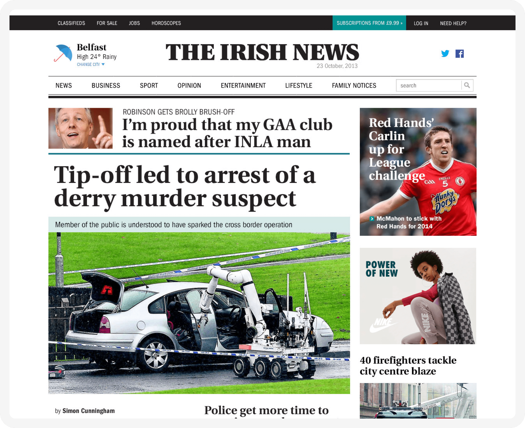 The Irish News Homepage