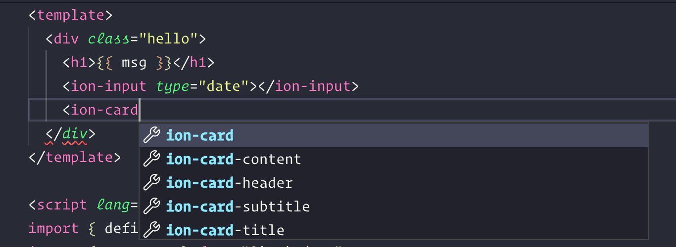Ionic attribute Intellisense