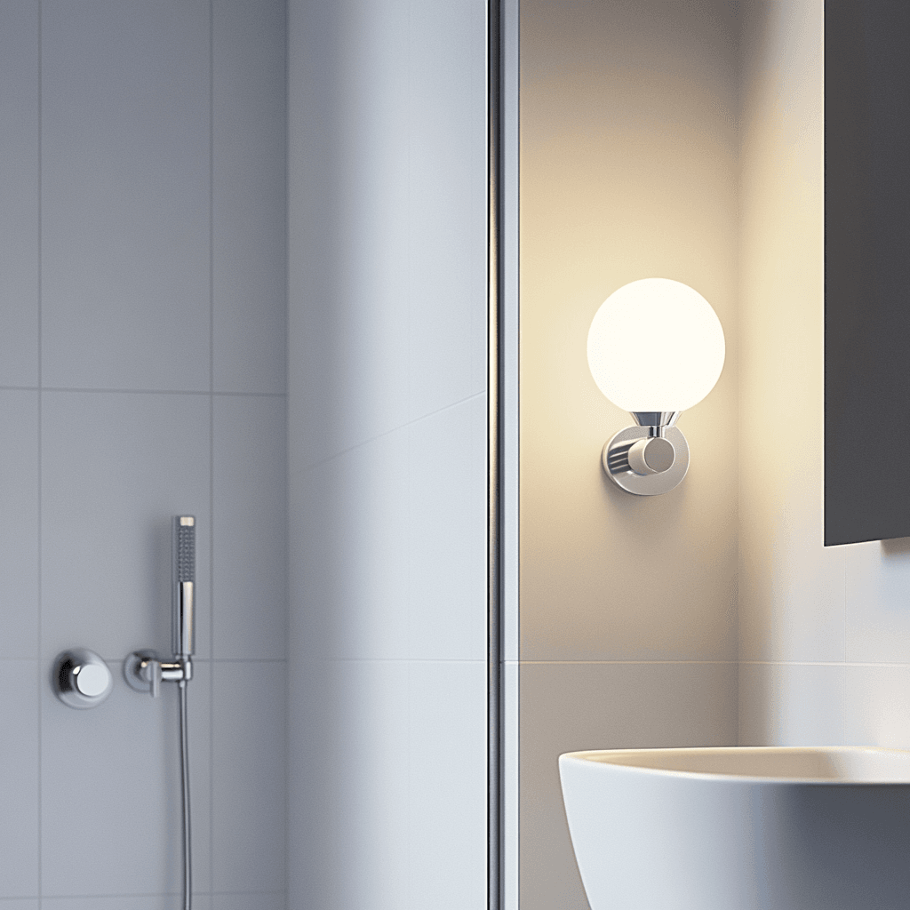 Badezimmer, Dusche, Beleuchtung.