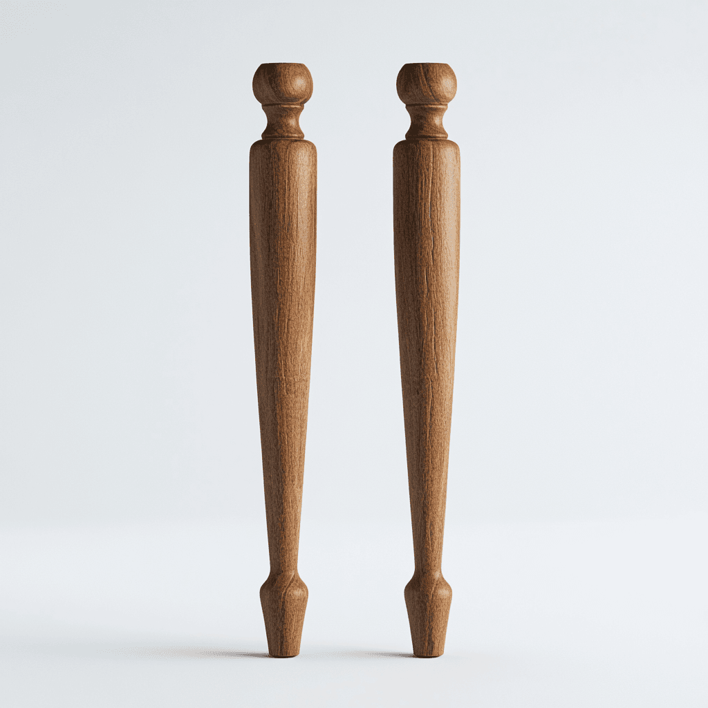Zwei Holzstöcke, ähnlich wie Schachstäbchen der Mühle, können als Deko oder stilvolle Accessoires dienen.