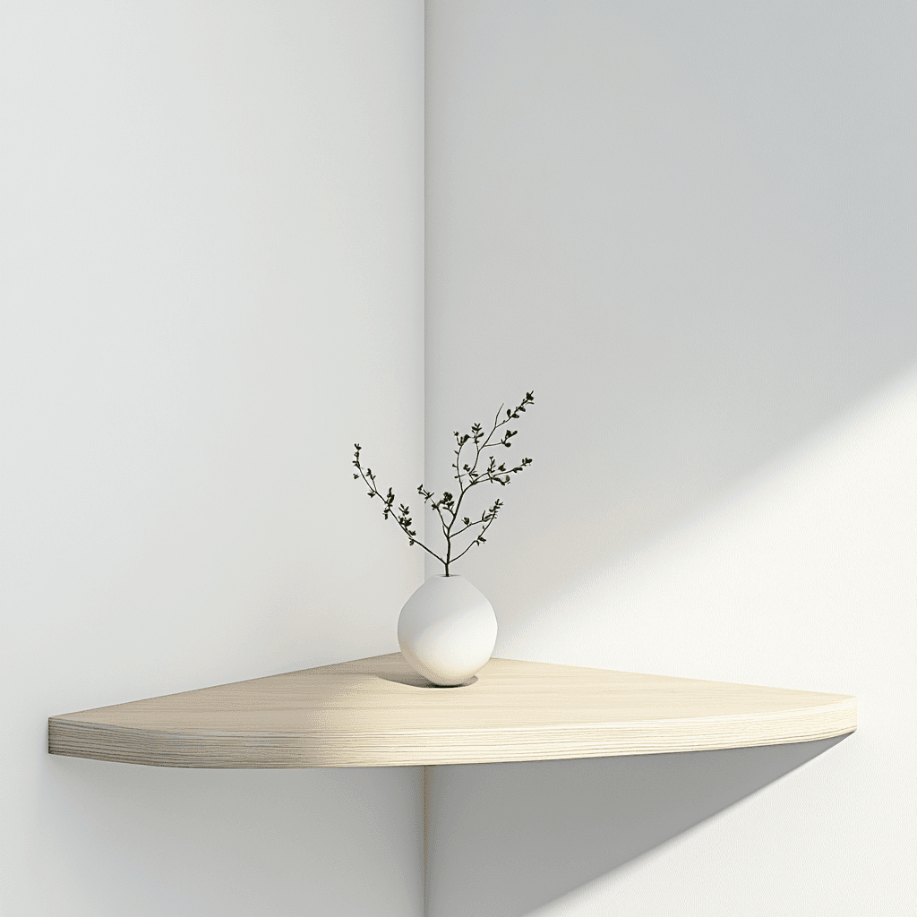 Ein kleiner Holztisch mit einem Blumenstrauß aus weißen Rosen in einer gläsernen Vase.