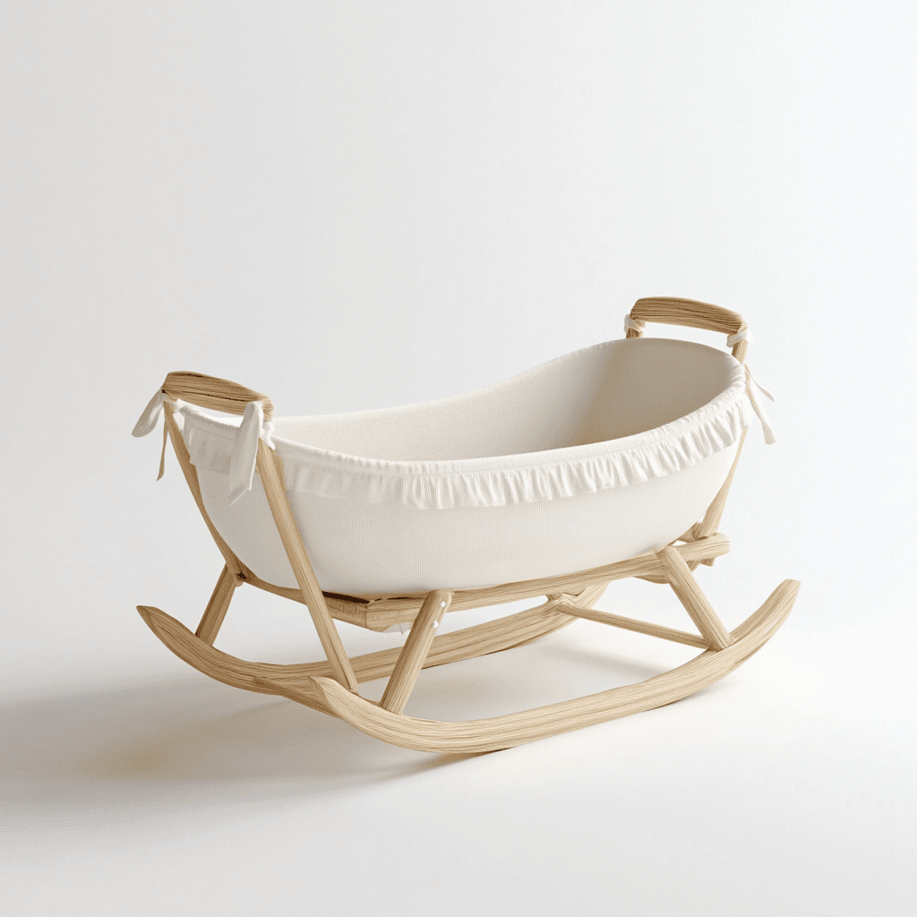 Weißer, bequemer Kinderwagen mit weicher Polsterung und hübschem Design für komfortables Transportieren Ihres Kindes.