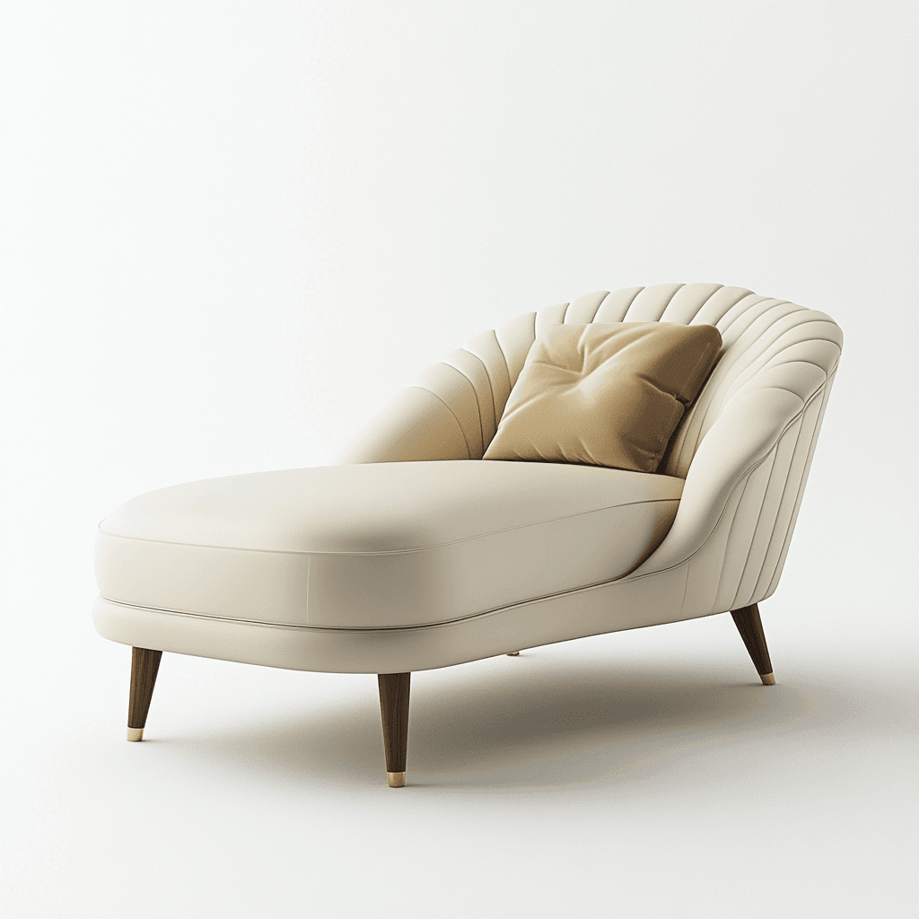 Elegantes, weißes Sofa mit Kissen und dunklen Holzelementen im klassischen Stil wirkt sehr komfortabel.