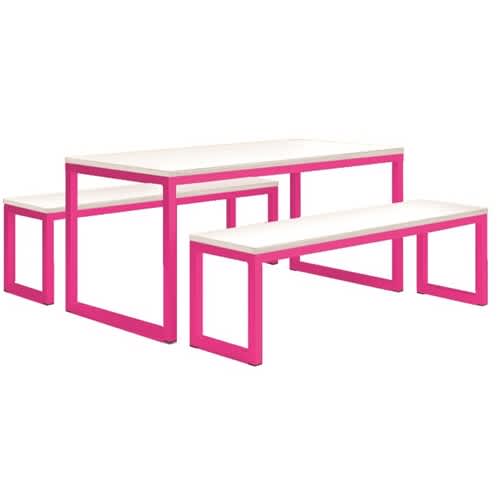 Vita Table Bench Set Telemagenta