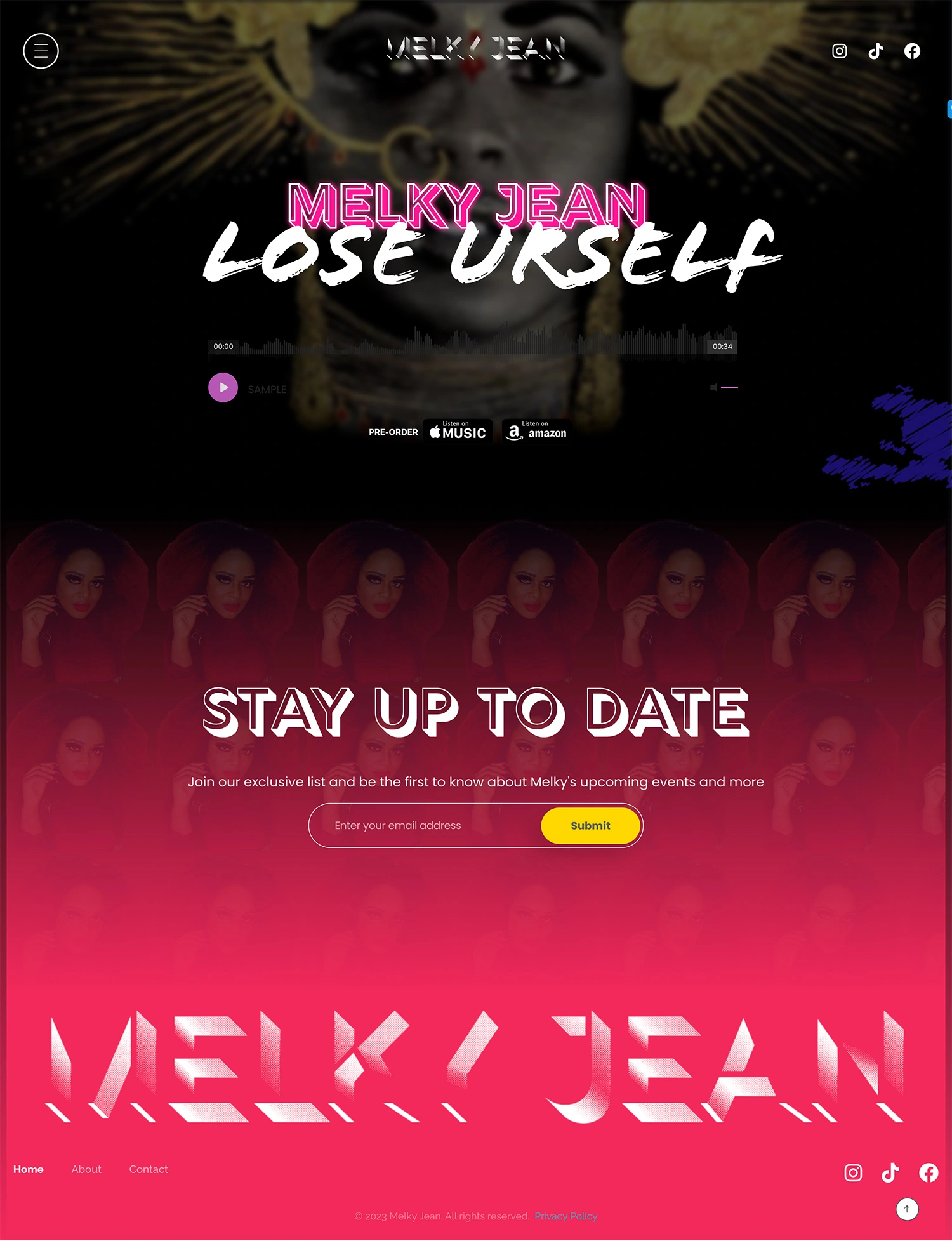 Melky Jean website design