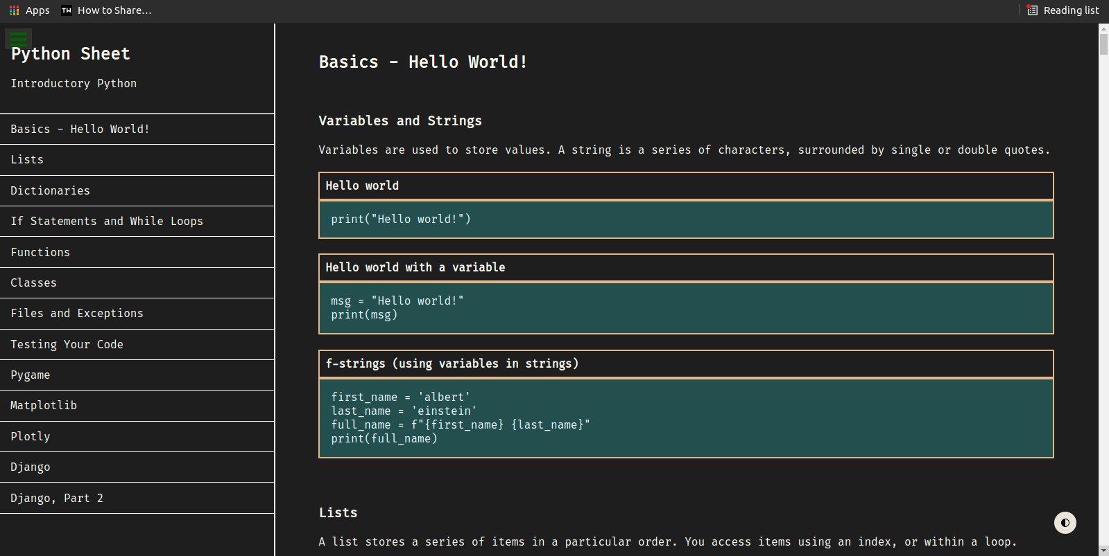 Python Doc (HTML & CSS)