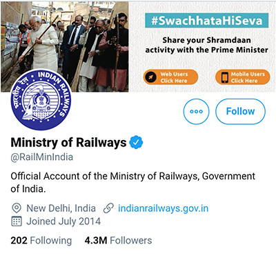 Link to Ministry of Railways