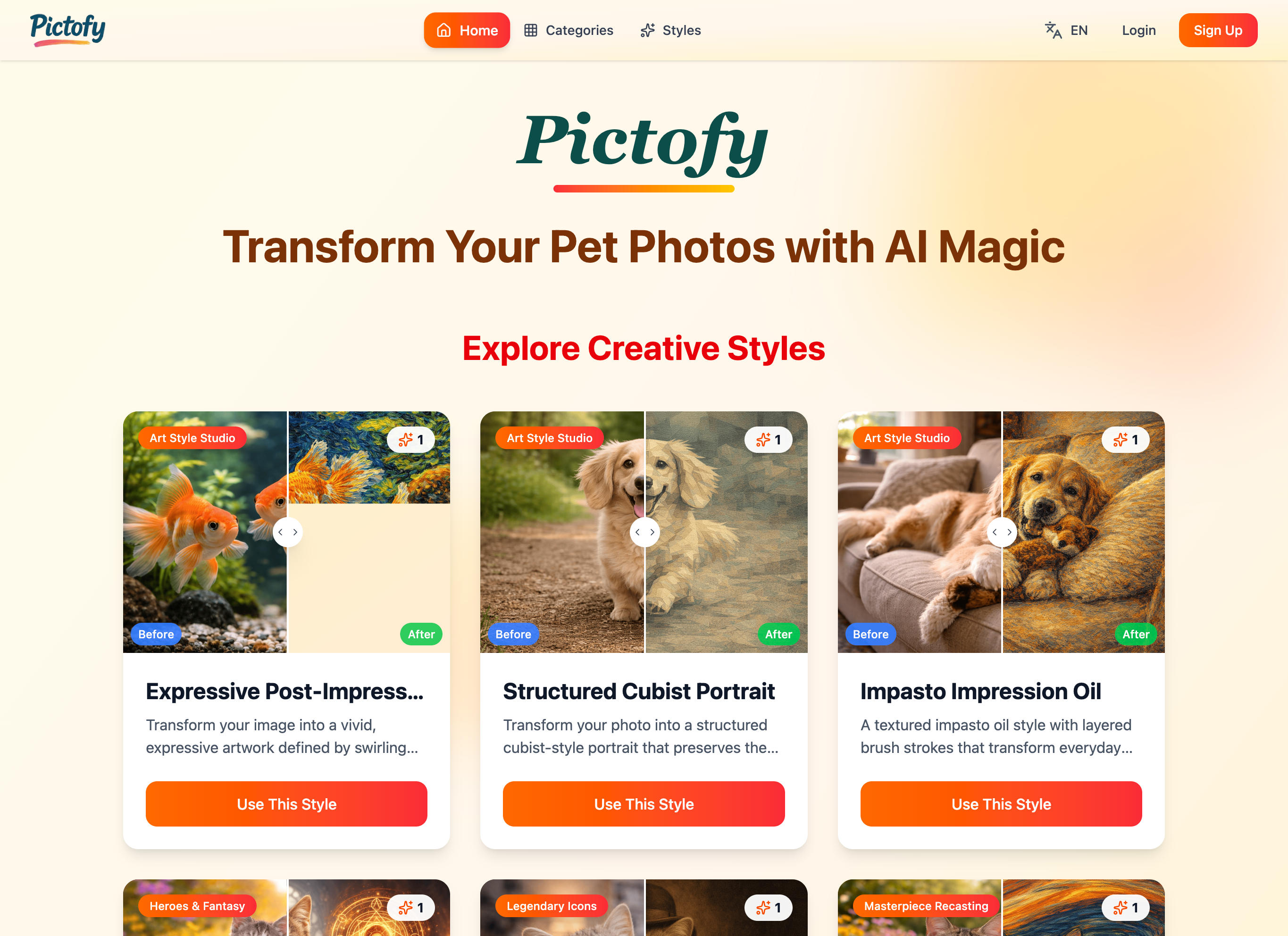 Pictofy AI — AI pet portraits, live on both app stores