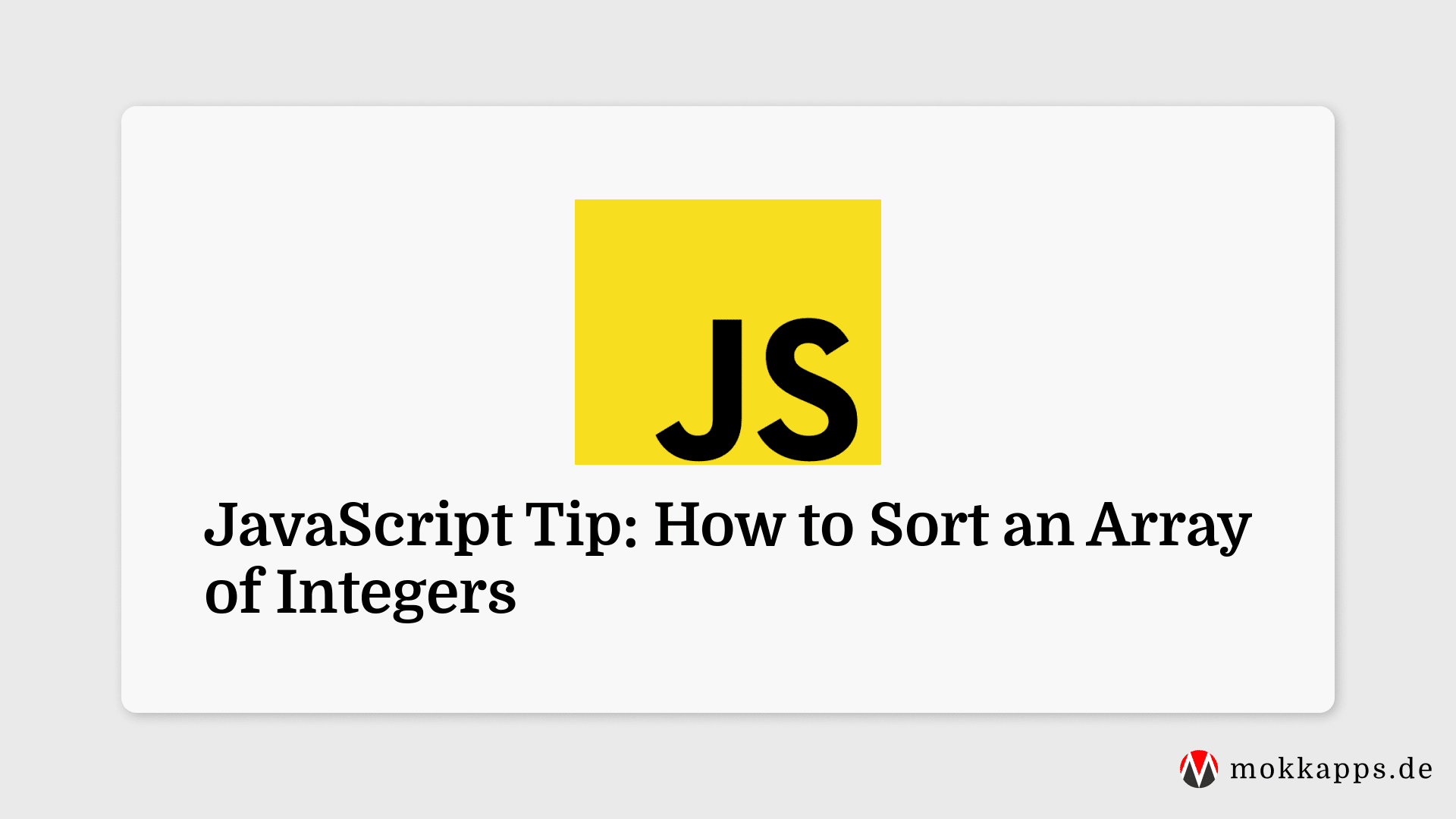 JavaScript Tip: How to Sort an Array of Integers Image