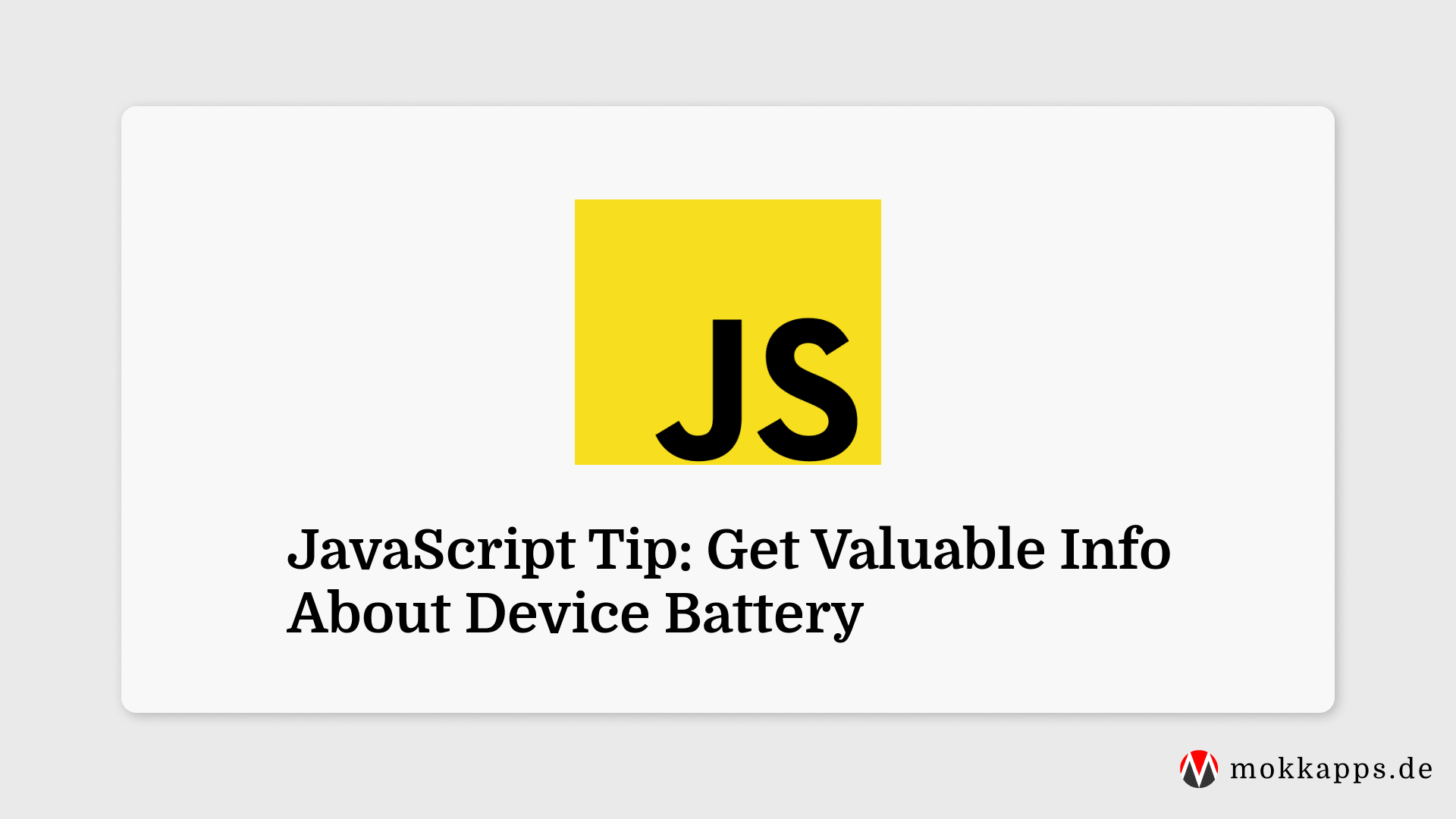 JavaScript Tip: Get Valuable Info About Device Battery Image