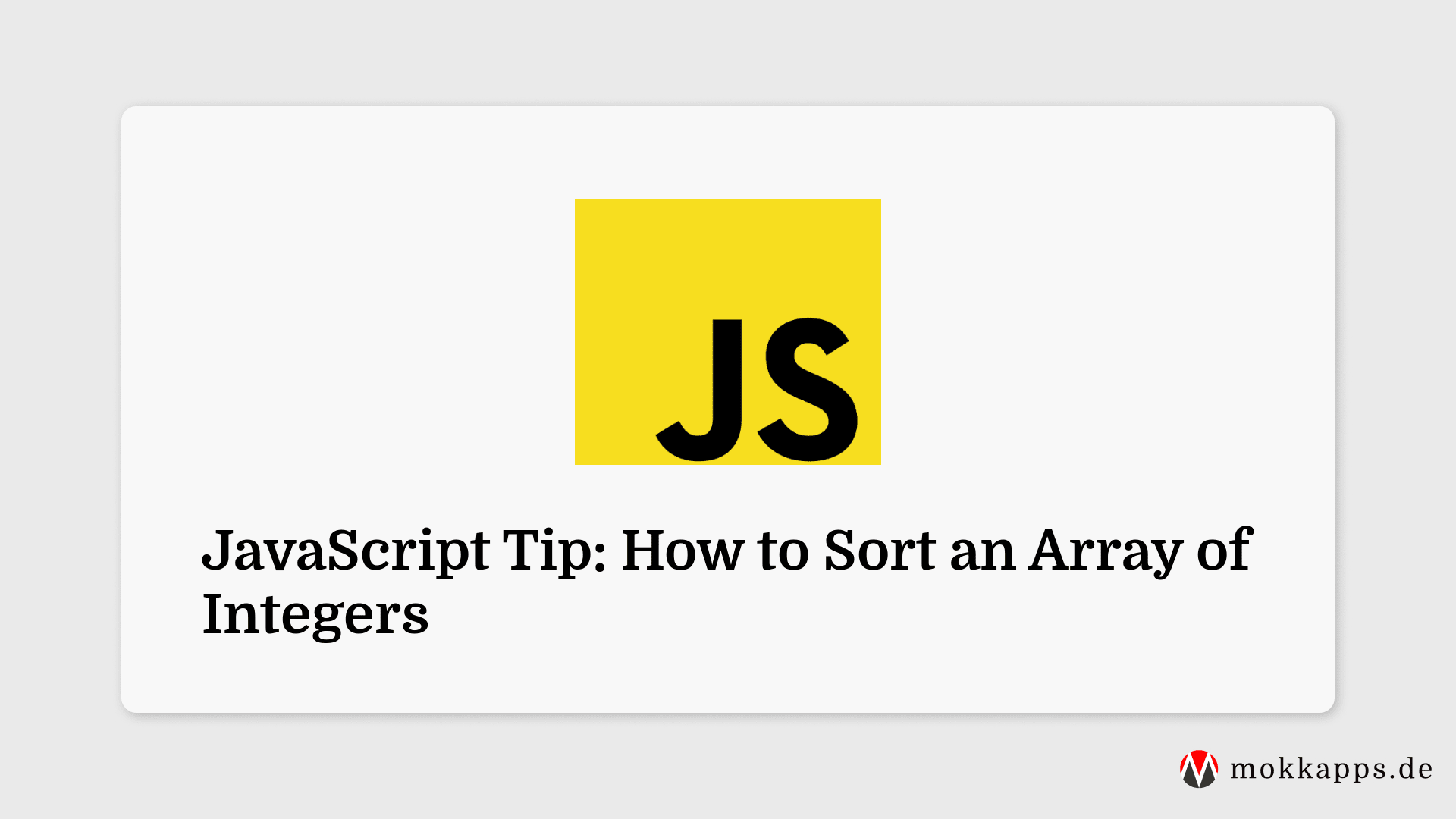 JavaScript Tip: How to Sort an Array of Integers Image