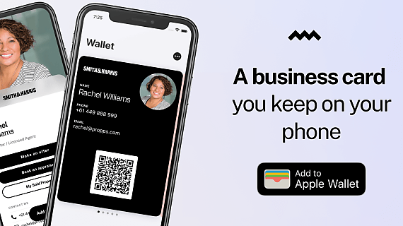 A business card you keep on your phone