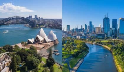 Sydney Melbourne cities ne