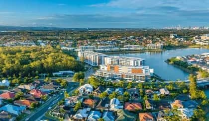 high shot of residential properties ne