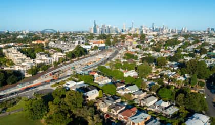sydney NSW skyline suburbs aerial spi vwbt0f