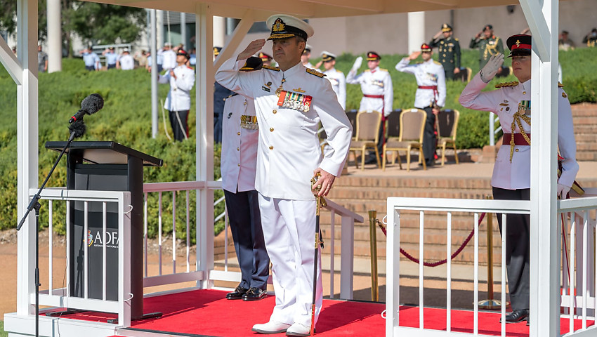 Acting CDF reviews new Midshipmen and Officer Cadets