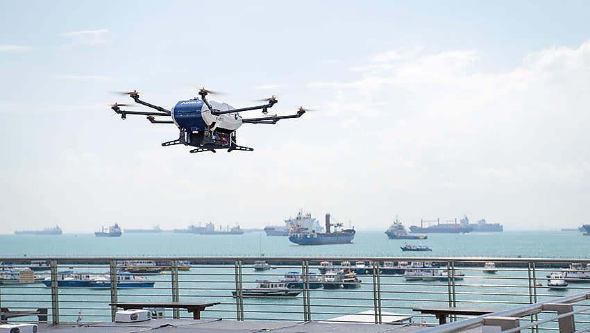 Airbus demonstrates Skyways drone shore-to-ship deliveries