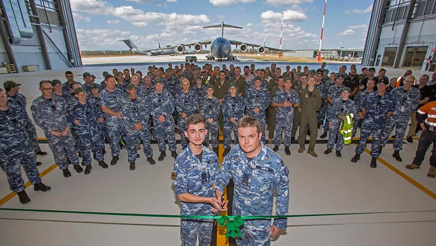 Air Force heavy lifters take delivery of new hangar