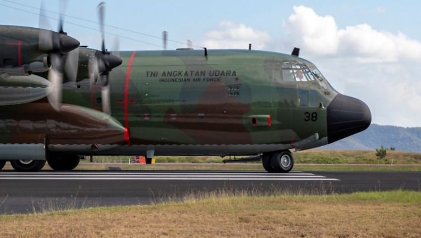 Indonesian Hercules arrives in Townsville for bilateral training