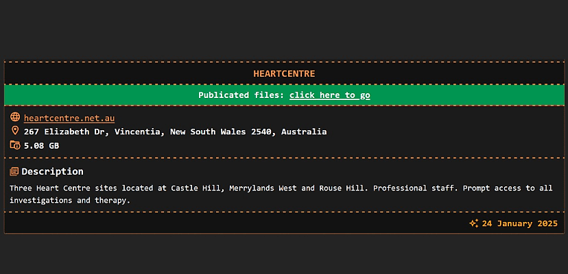 Western Sydney-based Heart Centre falls victim to alleged ransomware attack