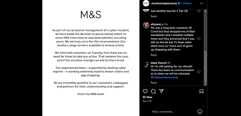 Exclusive: M&S halts Australian operations following cyber attack