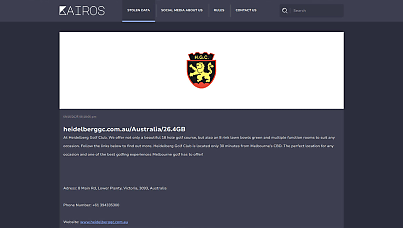 Exclusive: Heidelberg Golf Club allegedly hacked by Kairos ransomware gang