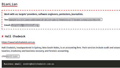 Exclusive: BianLian ransomware group claims hack of Sydney-based Hall Chadwick