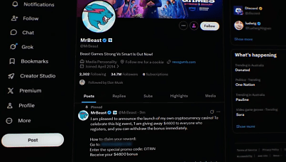 Bro! A wave of Discord account takeovers is spreading a MrBeast crypto scam