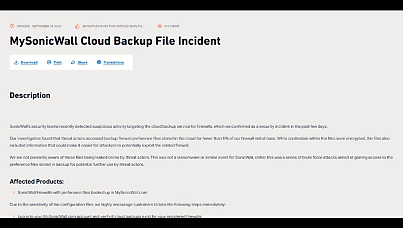 SonicWall discloses security breach impacting 5% of customers