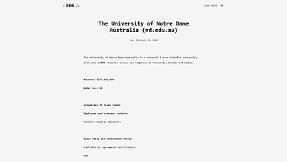 Exclusive: Fog ransomware group claims January hack of the University of Notre Dame Australia