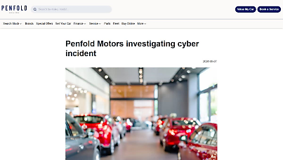 Exclusive: Penfold Motors latest car dealer to fall victim to the Storm ransomware group