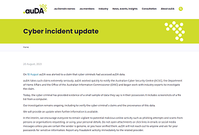 Australian domain registrar auDA apparently hacked, in talks with ACSC - UPDATED