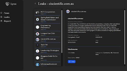 Exclusive: Aussie laboratory supplier CI Scientific listed by Lynx ransomware