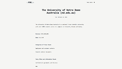 Exclusive: Fog ransomware group claims January hack of the University of Notre Dame Australia
