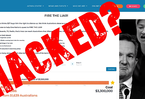 Exclusive: One Nation blames “fearful Labor goons” for DDoS site crash