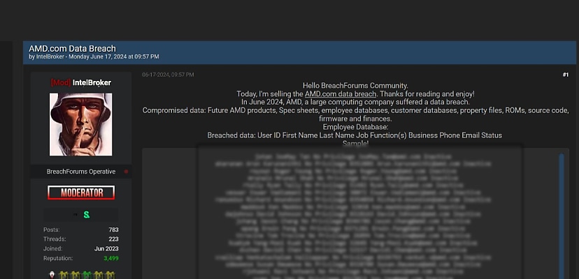 Chipmaker AMD confirms data breach investigation following hacker’s claims