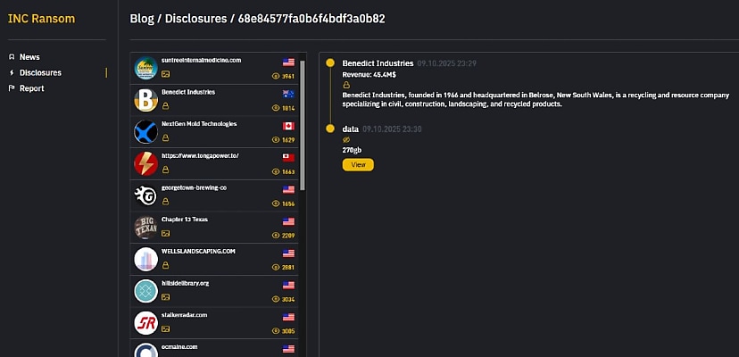 Exclusive: Aussie firm Benedict listed by INC Ransom hacking group