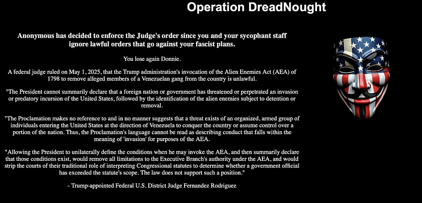 Anonymous hacks Trump administration’s ICE deportation airline GlobalX