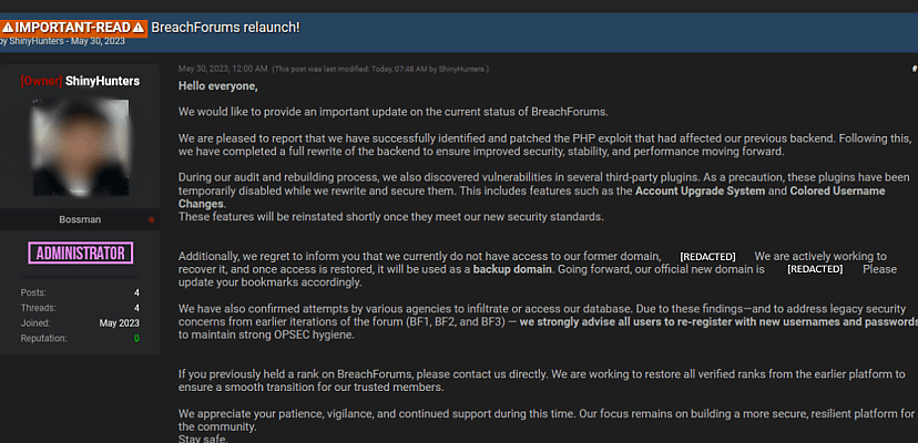 Exclusive: BreachForums announces shock return following backend rebuild