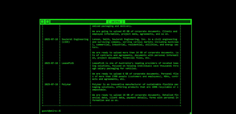 Exclusive: Akira claims successful hack of LeasePLUS