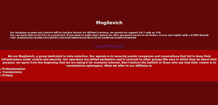 Who is Mogilevich, the newest ransomware gang on the darknet?