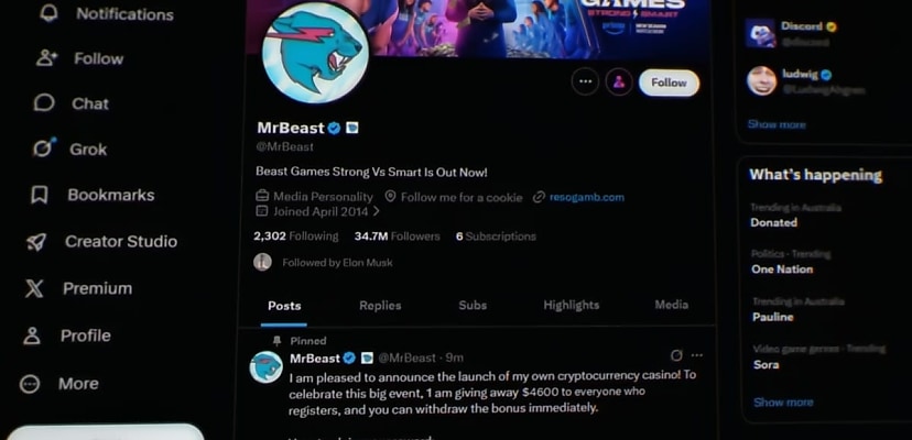 Bro! A wave of Discord account takeovers is spreading a MrBeast crypto scam