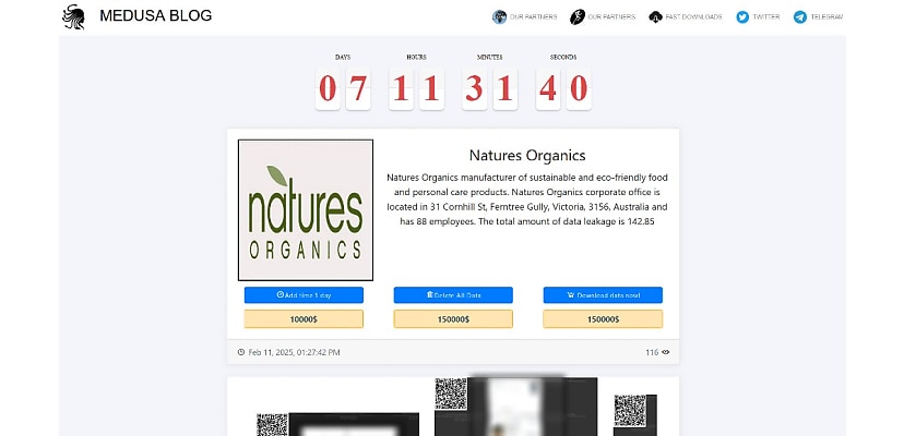 Exclusive: Natures Organics confirms Medusa ransomware attack